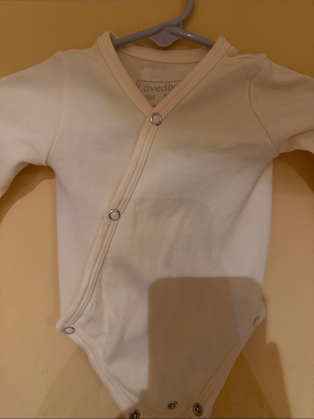 L'ovedbaby Cream Snap-Front Wrap Bodysuit